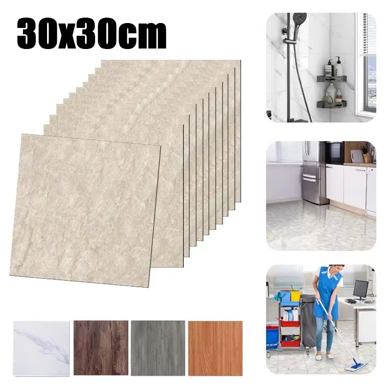 Commercial Kitchen Tiles - 10pcs Self-Adhesive Floor Tiles,Wear-Resistant Peel and