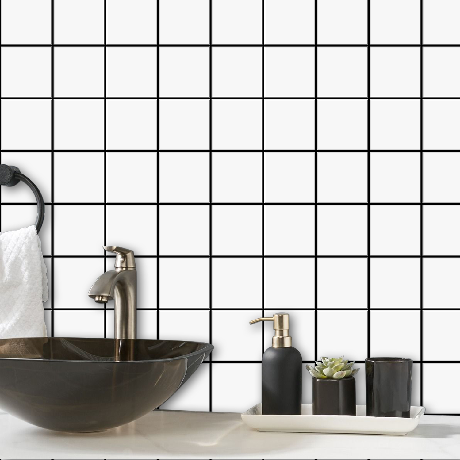 Commercial Kitchen Fridge - 10pcs Premium Square Wall Tile Sticker