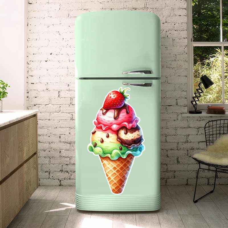 Commercial Kitchen Fridge - Summer Ice Cream Wall Stickers Kitchen