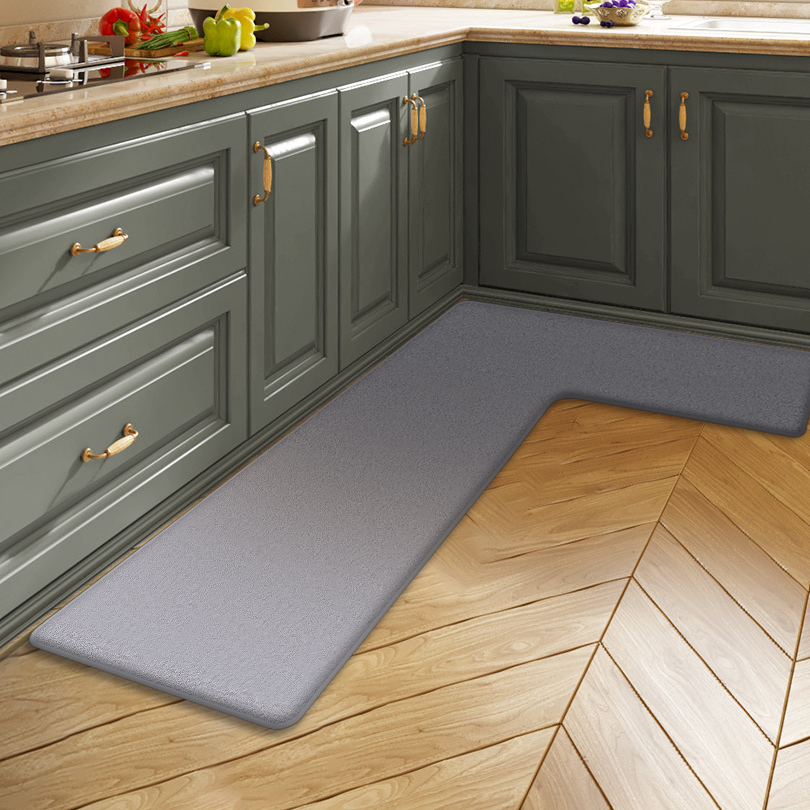 Kitchen Flooring Commercial - Solid color kitchen L-shaped dirt-resistant soft