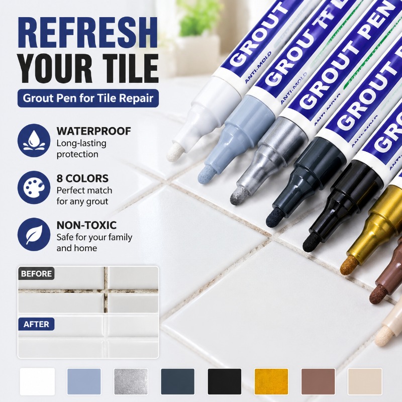 Commercial Kitchen Tiles - Grout Pen for Tile Repair, 8