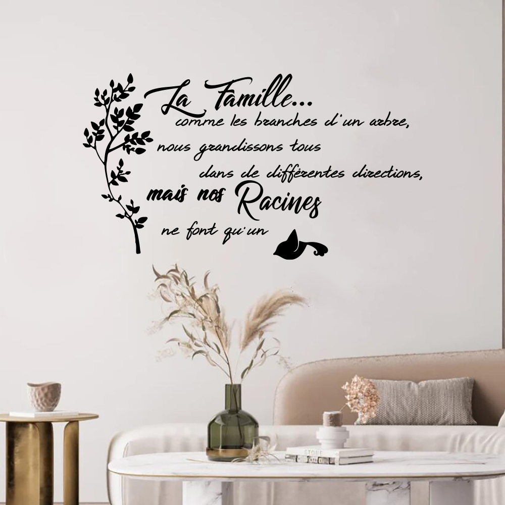 Commercial Kitchen Tiles - French Family Quote Tree Bird Wall