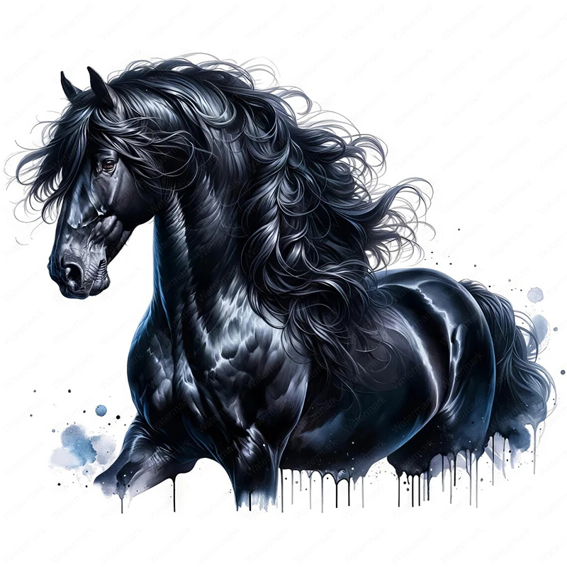 QT644# Friesian Horse Self-Adh - Commercial Kitchen Tiles ulasan dan harga