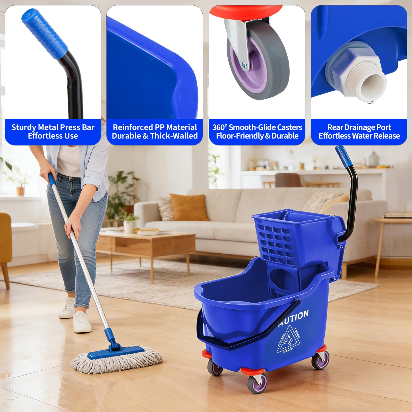 Commercial Mop Bucket with Sid - Kitchen Flooring Commercial ulasan dan harga