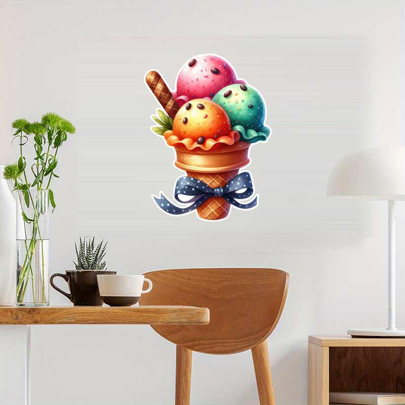 Summer Ice Cream Wall Stickers - Commercial Kitchen Fridge ulasan dan harga