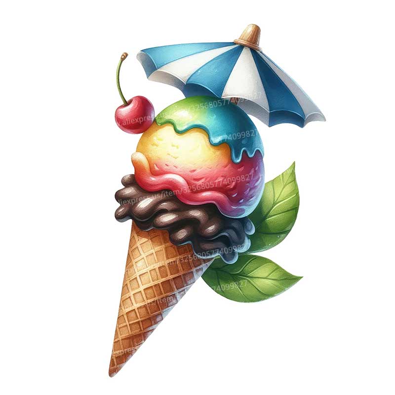 Summer Ice Cream Wall Stickers - Commercial Kitchen Fridge ulasan dan harga