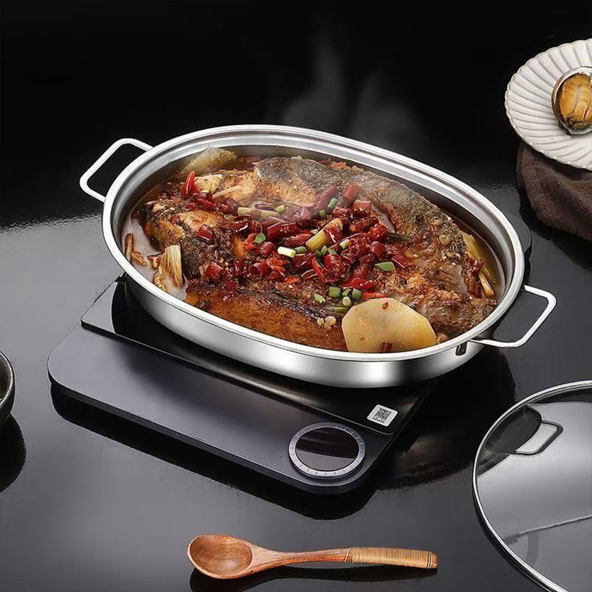 Stainless Steel Tray with Ears - Induction Cooker Commercial ulasan dan harga