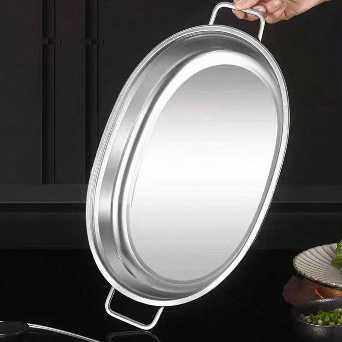 Stainless Steel Tray with Ears - Induction Cooker Commercial ulasan dan harga