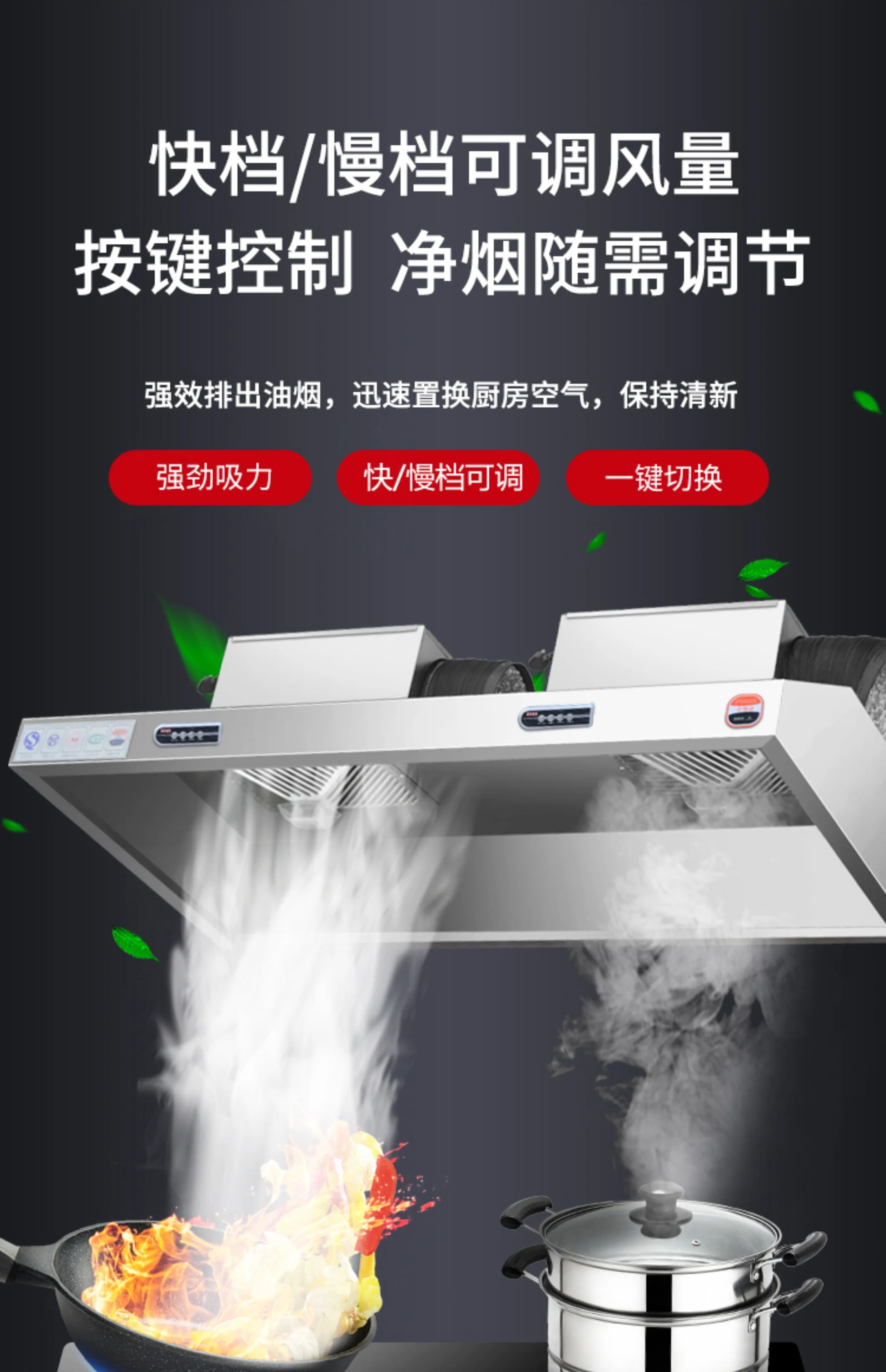 220V Stainless Steel Commercia - Commercial Kitchen Hood Exhaust Fans ulasan dan harga