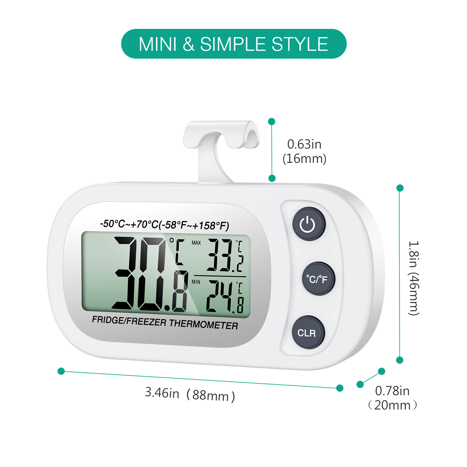 ORIA Refrigerator Thermometer  - Commercial Kitchen Fridge ulasan dan harga