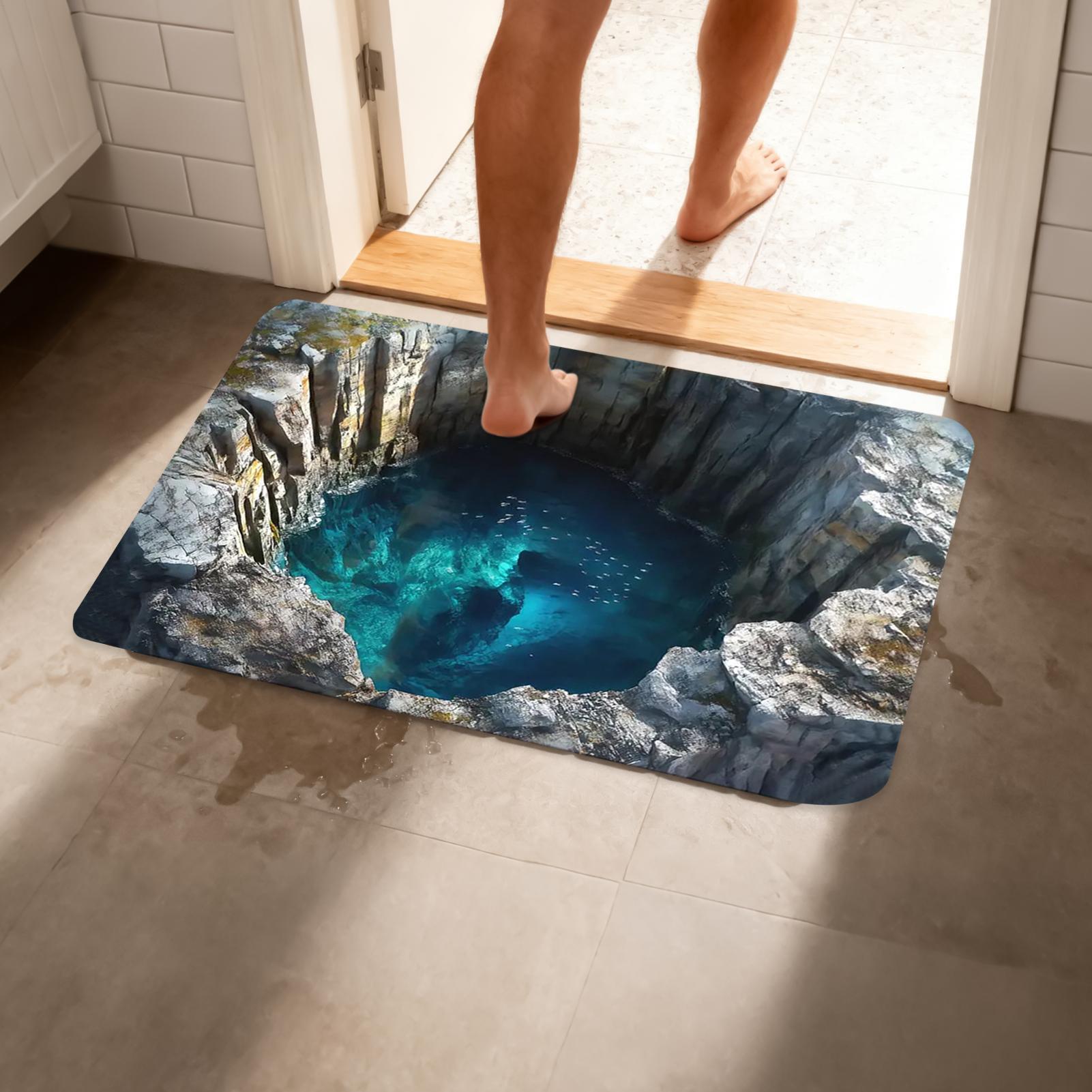 3D Optical Illusion Hole Rug N - Kitchen Flooring Commercial ulasan dan harga