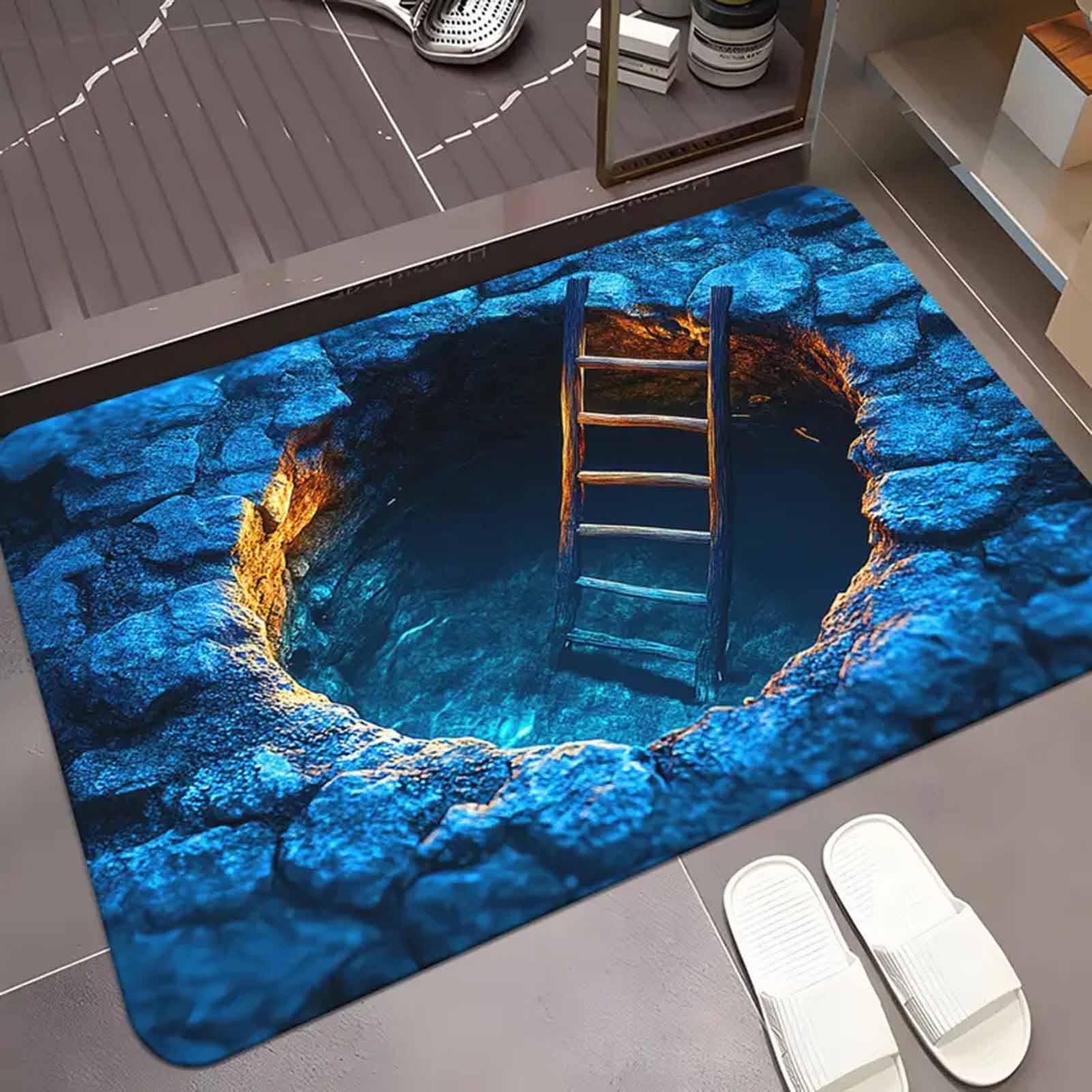 3D Optical Illusion Hole Rug N - Kitchen Flooring Commercial ulasan dan harga