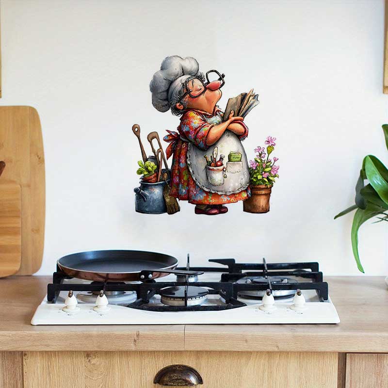 Funny Cooking Ladies Decal Sti - Commercial Kitchen Fridge ulasan dan harga